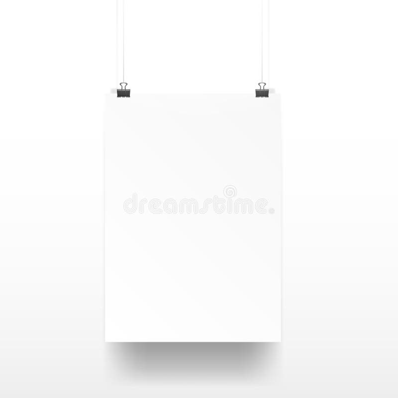 Blanco claro A4 en los clips de papel libre illustration Blanco claro A4 en los clips de papel libre illustration
