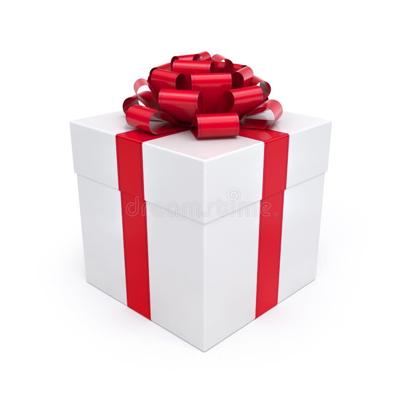 Blanco del rectángulo de regalo con la cinta roja libre illustration Blanco del rectángulo de regalo con la cinta roja libre illustration