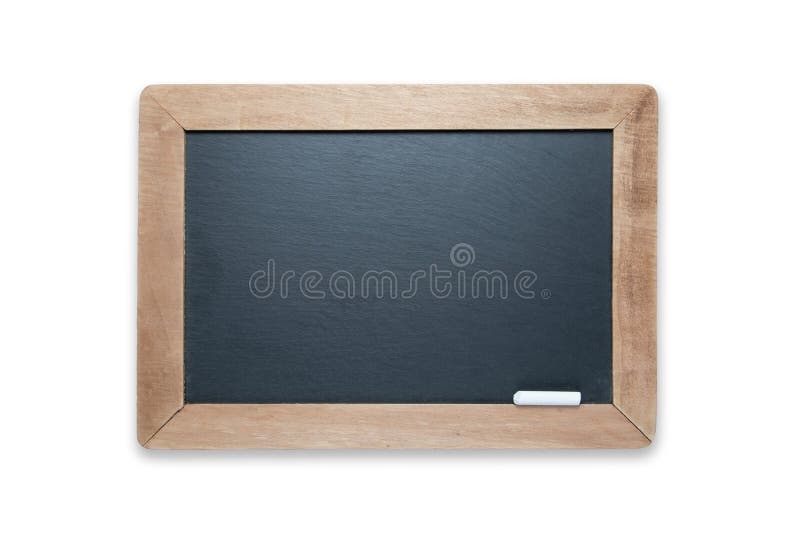 Blanco leisteen zwarte alkbord met krijt, geïsoleerd op wit - bevat klappad stock foto Blanco leisteen zwarte alkbord met krijt, geïsoleerd op wit - bevat klappad stock foto