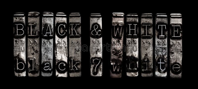 Black and white concept in type. Black and white concept in type