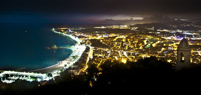 Blanes at night royalty free stock photo