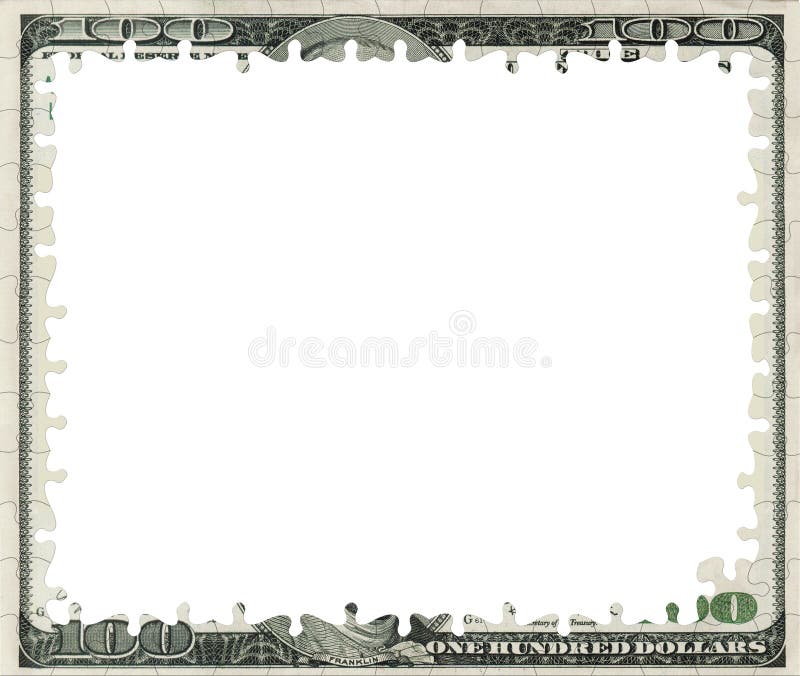 Blank Hundred Dollar Bank Note With Clipping Patch Stock Photo Image