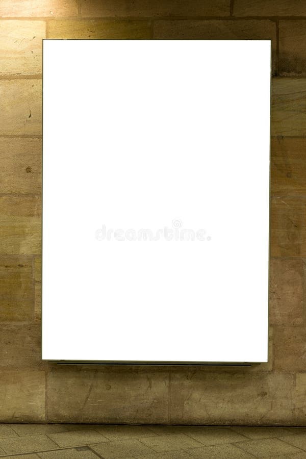 Blank ad space sign isolated on a brick wall