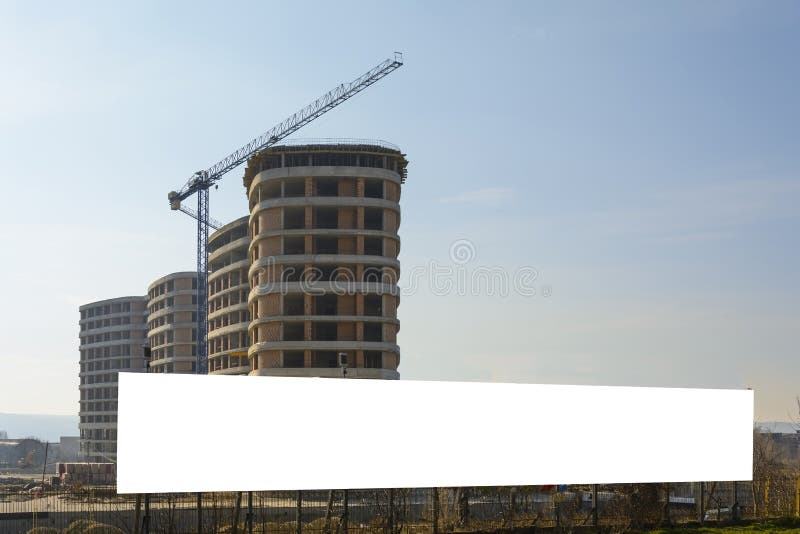 Billboard in a Construction Site Stock Photo Image of advert, estate