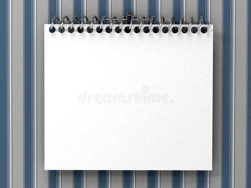 Blank anteckningsbok över randig wallpaperwhite vektor illustrationer