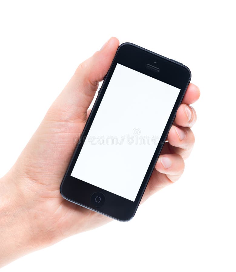 Blank Apple IPhone 5 in Hand Editorial Stock Photo - Image of modern, brand: 29486373
