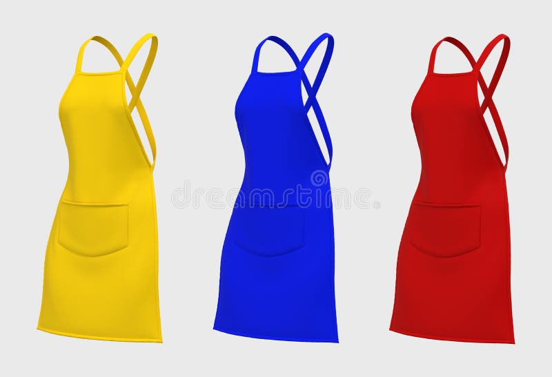Blank Aprons Mockup in Side View, Design Presentation for Print Stock