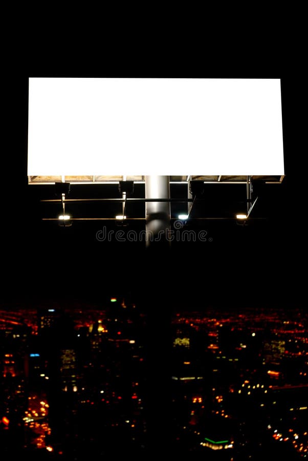 Blank billboard and city