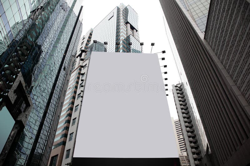 Blank billboard in a city