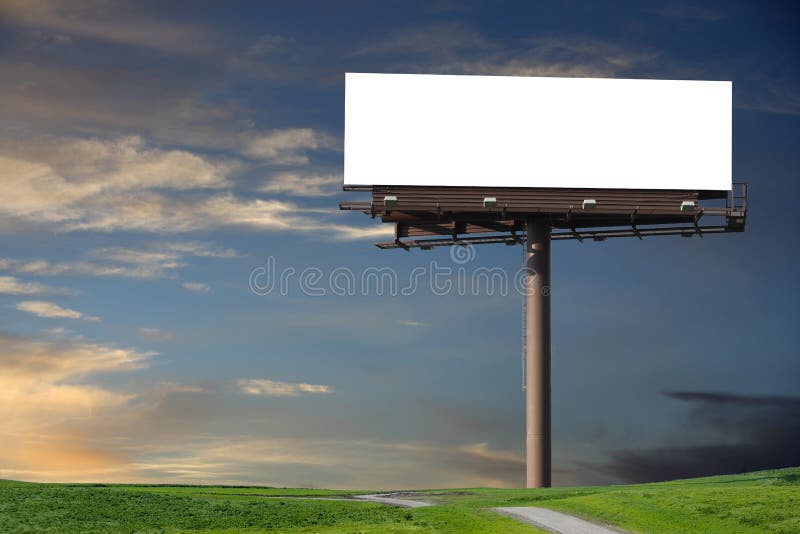 Blank billboard in a field