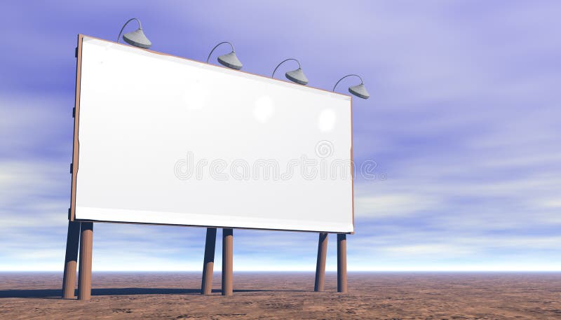 Blank billboard with lights