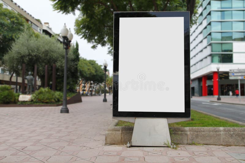 Blank billboard mockup in the street stock photo Blank billboard mockup in the street stock photo