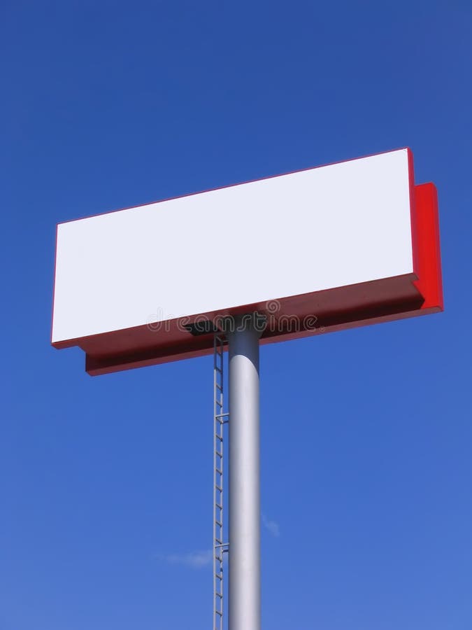 Blank billboard over blue sky