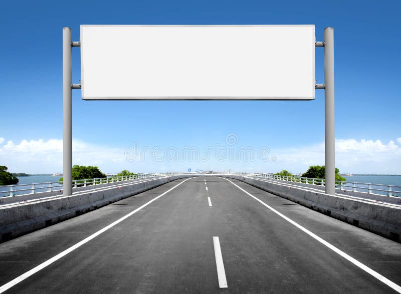 Blank billboard or road sign