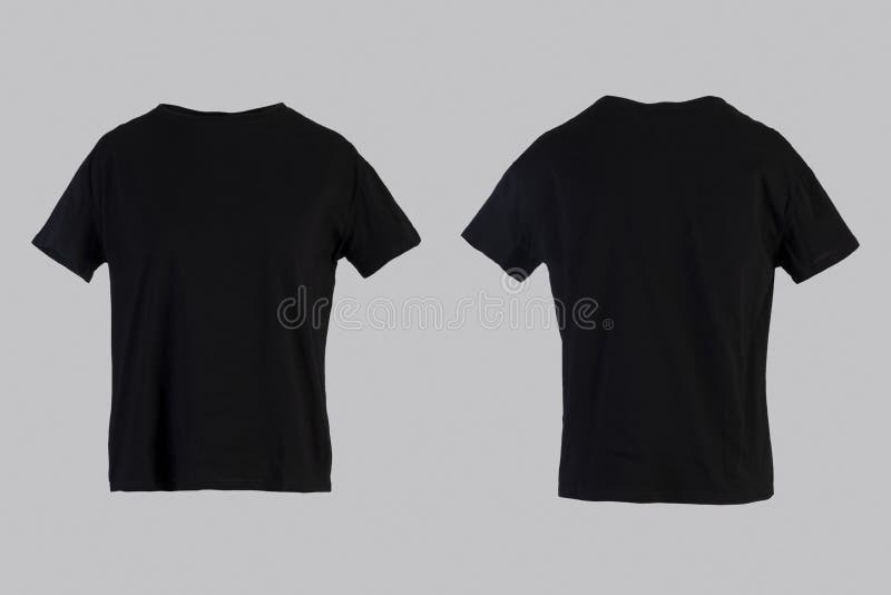 Blank Black T-shirts Front And Back Stock Photo - Image of retail ...