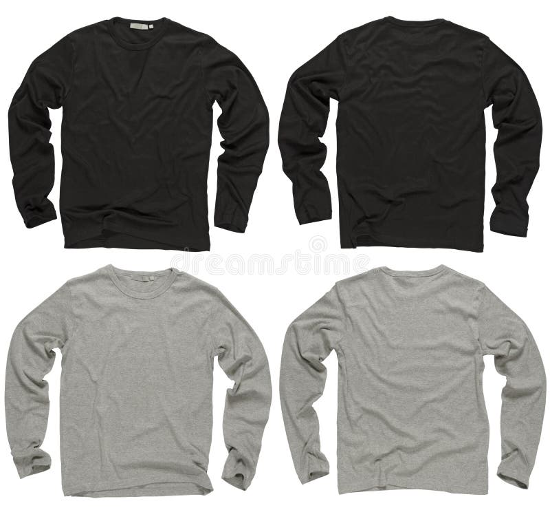 Download Blank Black And Gray Long Sleeve Shirts Stock Photo ...