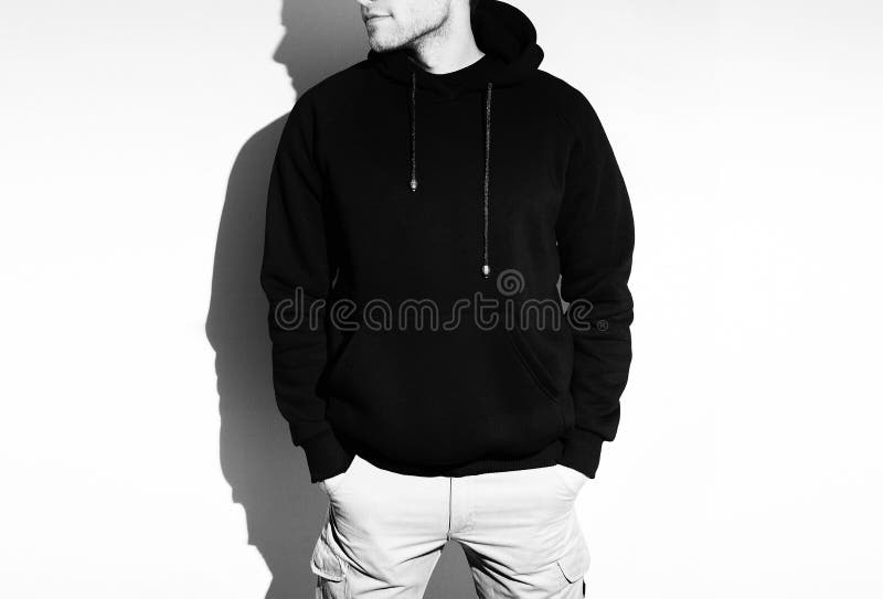 Download Man Hoody Set, Black Hoody Front And Back View, Hood Mock ...