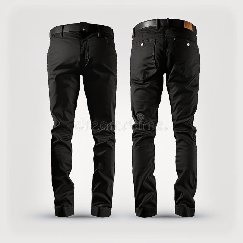 Blank Black Pants Mockup Template Front and Back, Generative AI Stock ...