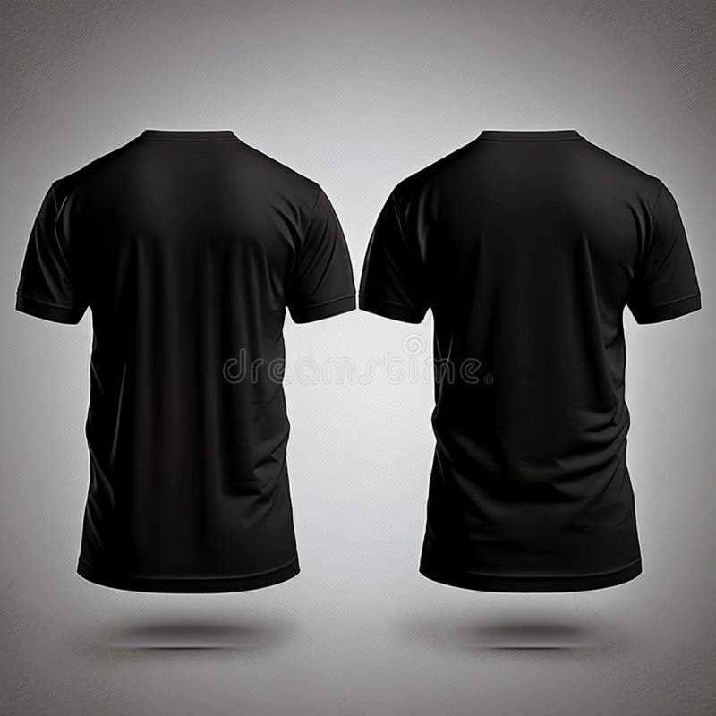 Blank Black Shirt Mock Up Template Front and Back, Generative AI Stock ...