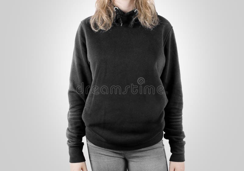 Download Blank Black Sweatshirt Mock Up Isolated. Female Wear Dark ...