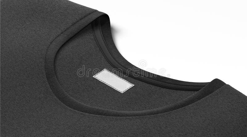 Download Blank Black T-shirt Collar With White Rectangular Label ...