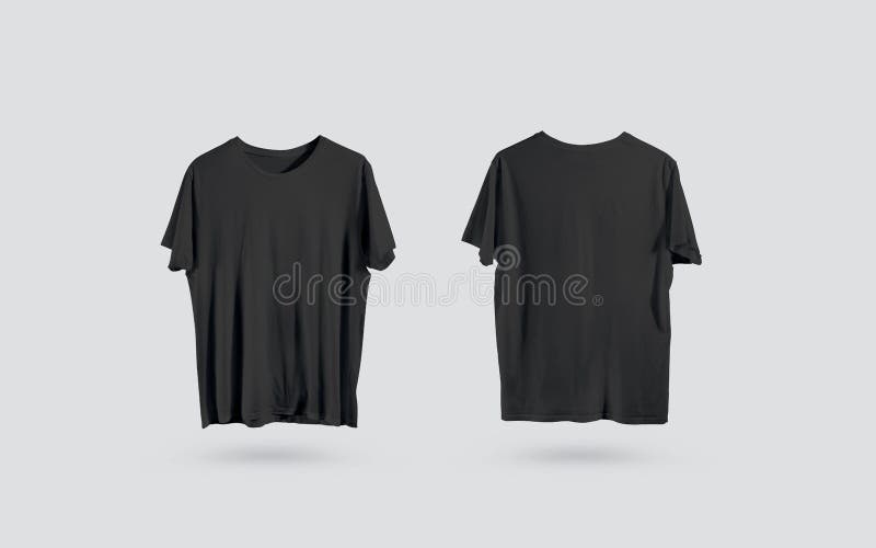 Download Blank Black T-shirt Front And Back Side View, Design ...