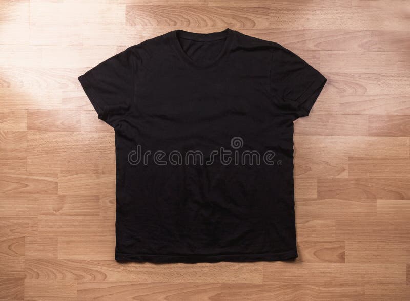 Download Blank black t-shirt stock photo. Image of clothing, flat ...