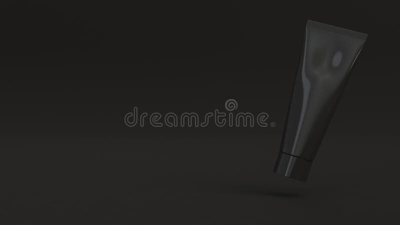 Download Blank Black Tube Of Toothpaste, Cream Or Gel Stock Illustration - Illustration of mockup ...