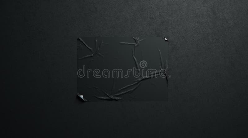 Download Blank Black Wheatpaste Adhesive Horizontal Poster Mockup Dark Textured Wall Stock Image Image Of Hanging Hang 130287627