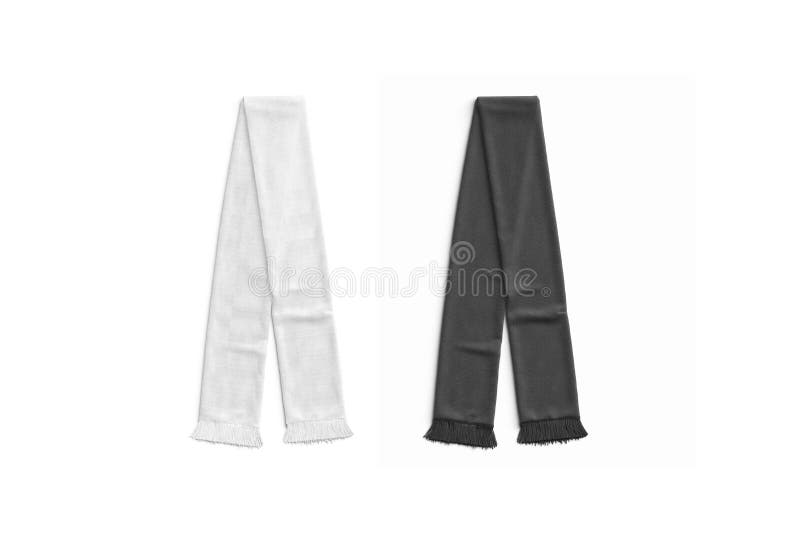 Download Blank Black And White Knitted Soccer Scarf Mockup, Top View Stock Illustration - Illustration of ...