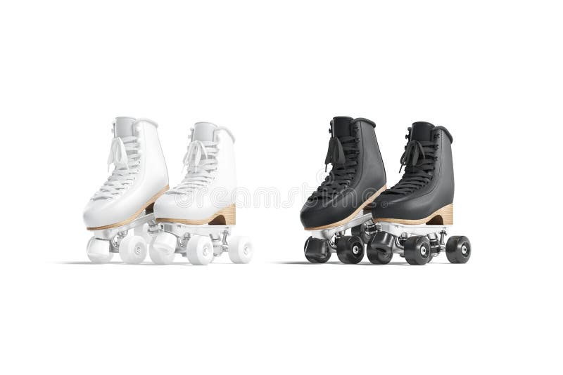 Download Blank Black And White Roller Skates Mockup Pair On Tiptoe ...