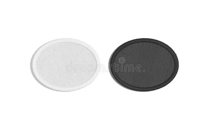 Oval Blank Patch 2 x 4 White Patch w/Black