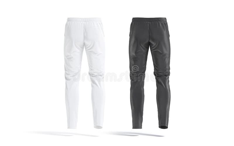 Blank Black and White Sport Pants Mockup, Back View Stock Illustration ...