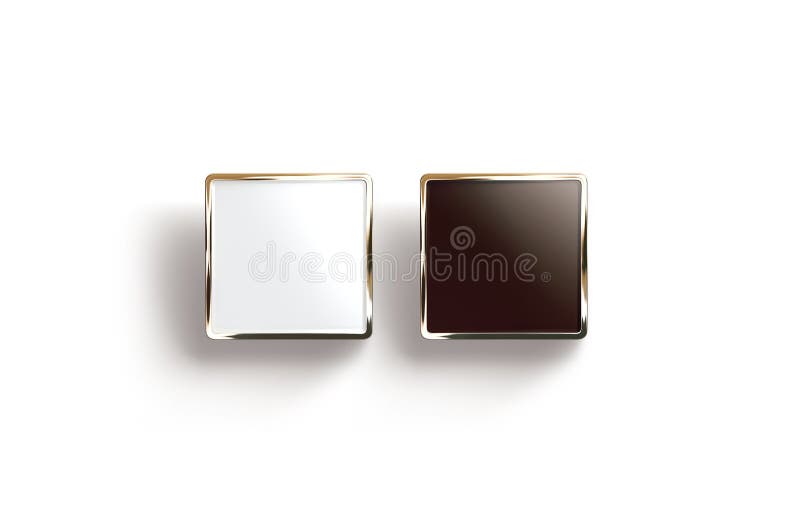 Download Blank Black And White Square Gold Lapel Badge Mock Up Stock Image Image Of Cufflink Ensign 101553177