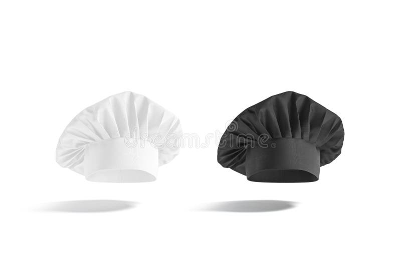 Download Blank Black And White Toque Chef Hat Mockup, No Gravity Stock Illustration - Illustration of ...