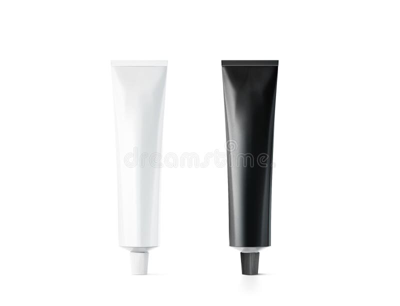 Blank black and white tube mockup, 3d rendering