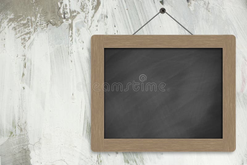 Blank blackboard hanging on the wall. Blank blackboard hanging on the wall.