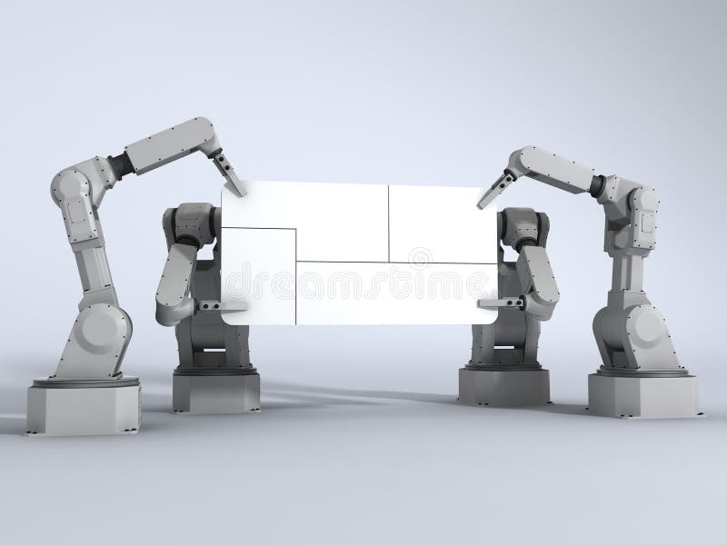 Blank board with robots stock illustration