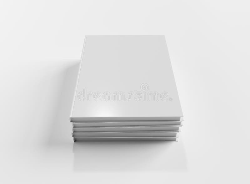 Blank A4 Book Hardcover Pile Mockup Isolated on White 3D Rendering Stock  Illustration - Illustration of pile, isolated: 178987826