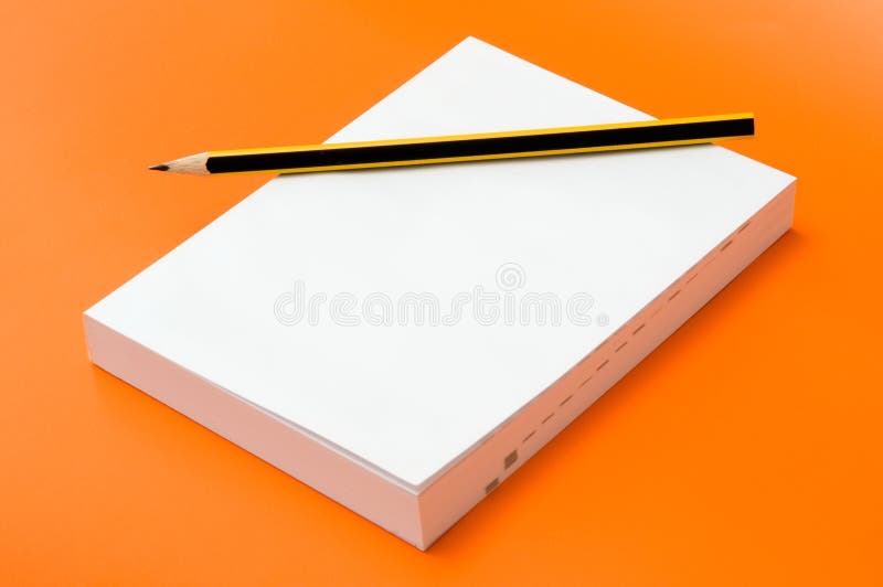 Blank book and pencil