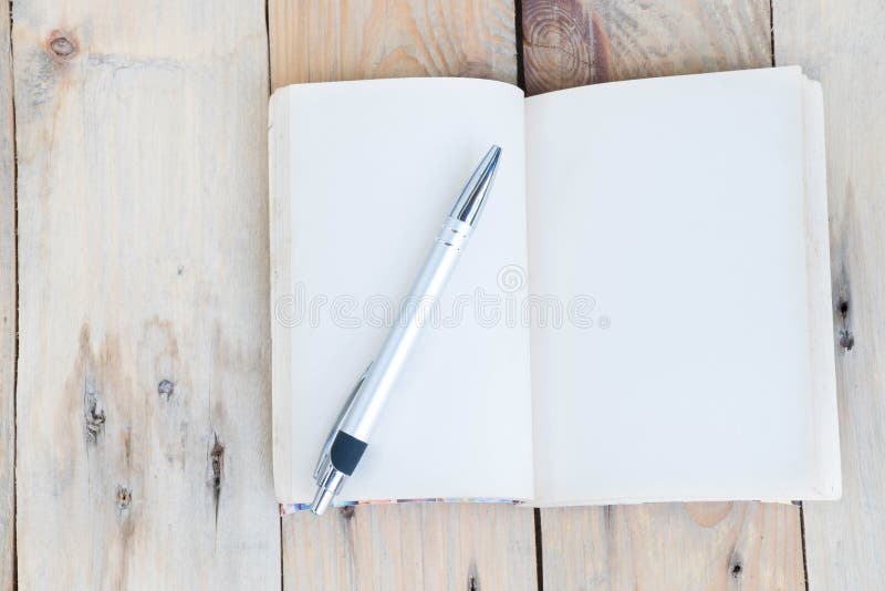 Blank book on wood background. Concept clean layout stock images, royalty-free photos and pictures