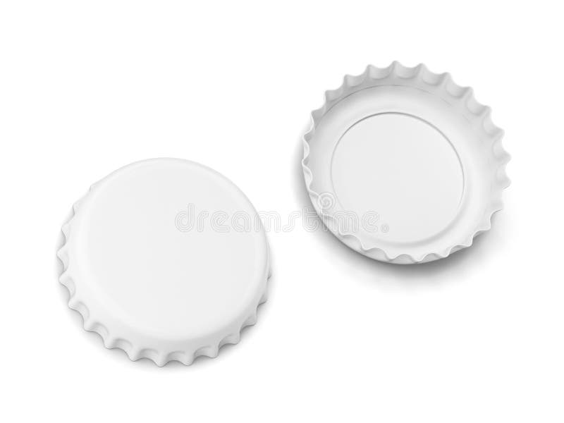 Blank bottle cap mockup stock illustration. Illustration of background