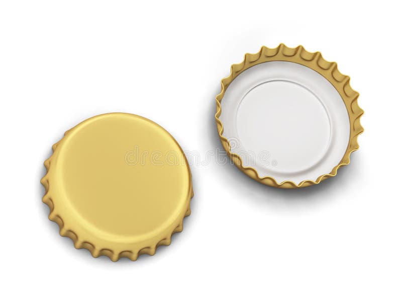Blank bottle cap mockup stock illustration. Illustration of detail