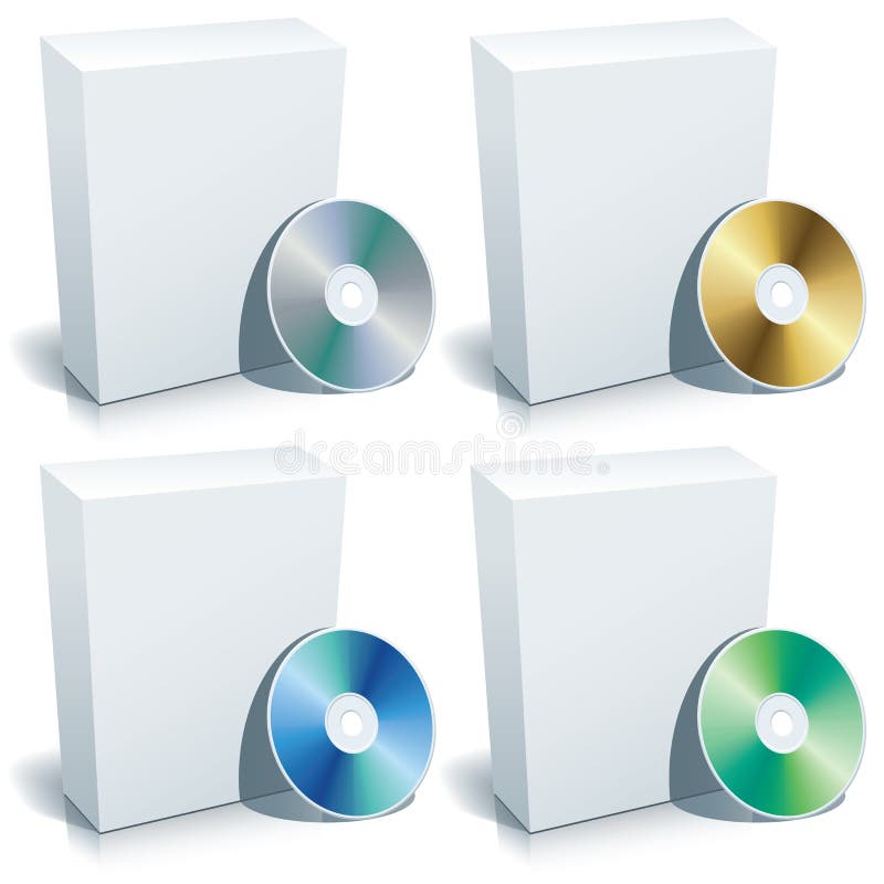 Blank box and DVD, vector