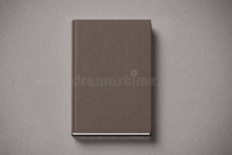 Blank brown tissular hard cover book mock up, front side