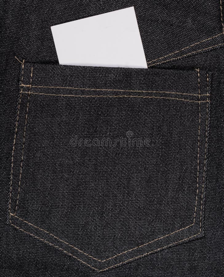 Blank Business Card with Copy Space in a Pocket of Out Jeans Stock