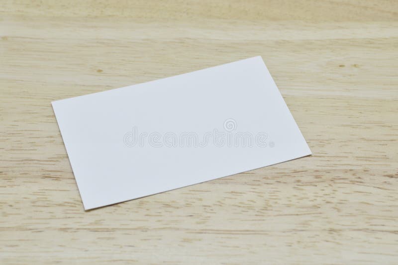 Blank Business Card on Wooden Table Stock Image Image of wood