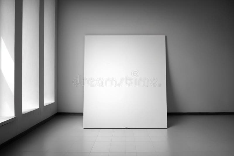 A Blank Canvas Sits In A Simple Room With Generative AI Stock project-canvas-template
