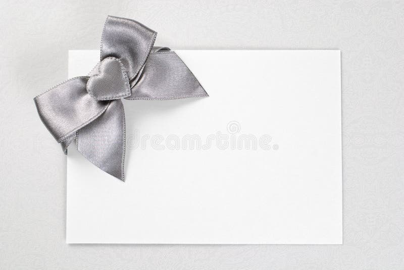 Blank card with bow and heart