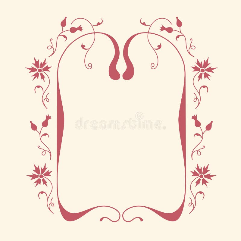 Blank card with floral frame.